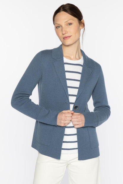 Notch Collar Cardigan - KINROSS CASHMERE - Banebrook Collections