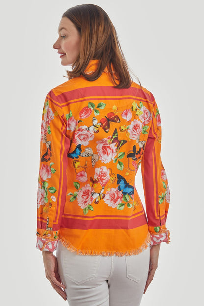 Cape Cod Tunic Orange With Butterflies