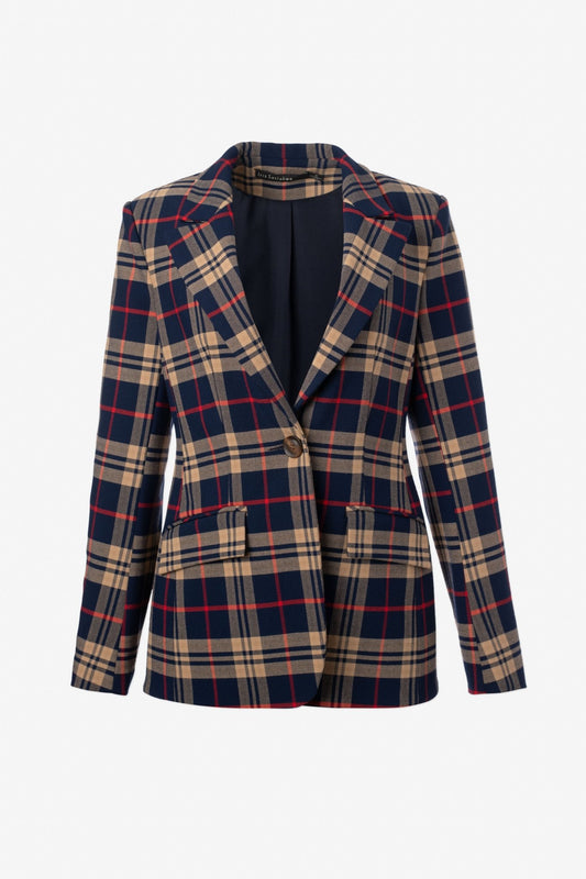 Plaid Single Button Jacket - IRIS SETLAKWE - Banebrook Collections