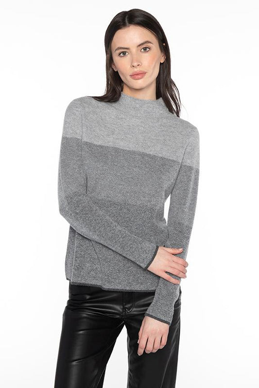 Plaited Honeycomb Wide Stripe Pullover - KINROSS CASHMERE - Banebrook Collections