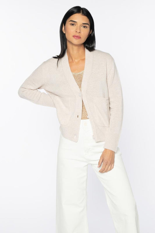 Pocket Vee Cardigan - KINROSS CASHMERE - Banebrook Collections