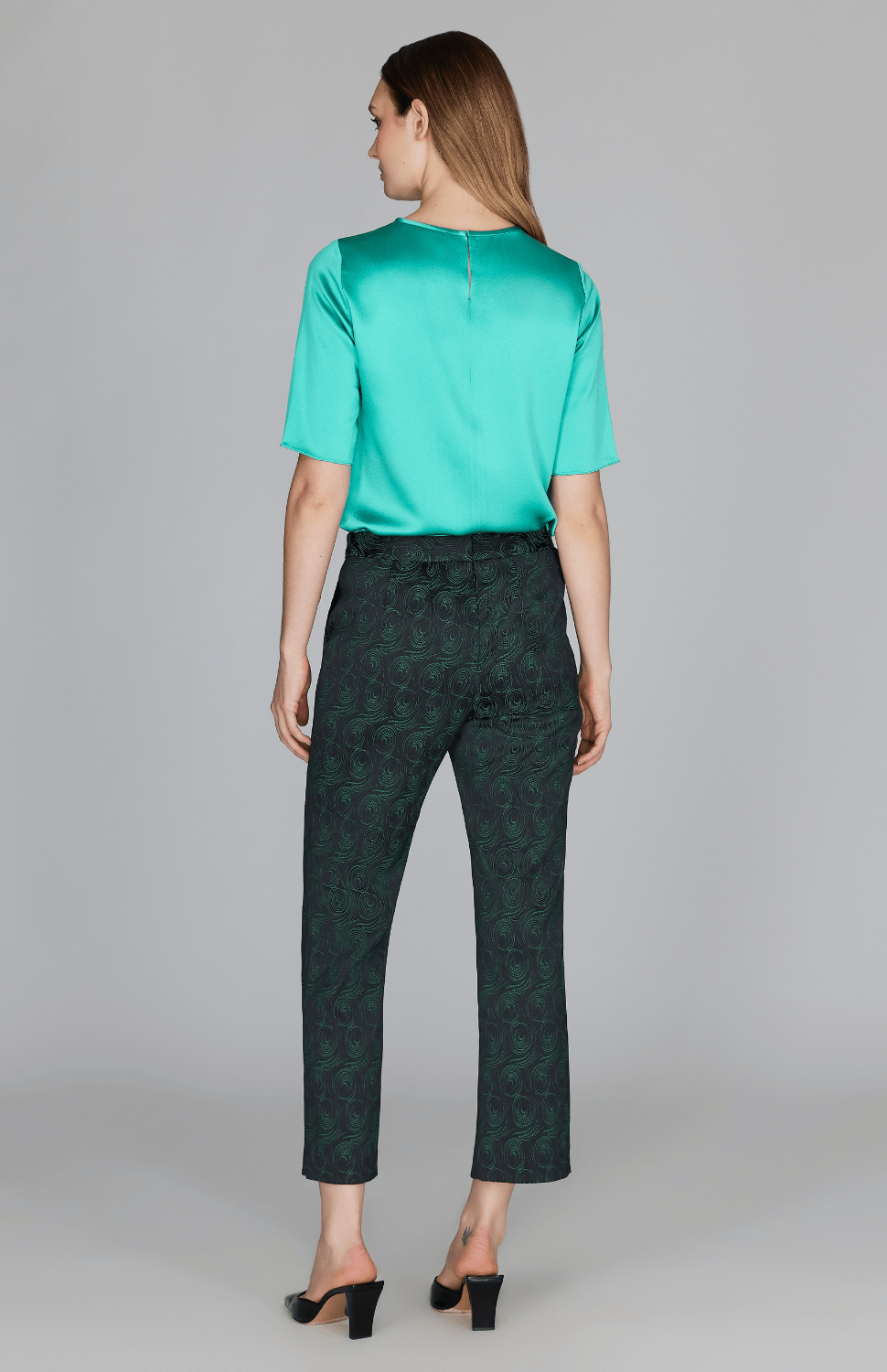 Preorder Swirl Jacquard Straight Leg Pant W/ Back Zip - Mi Jong Lee - Banebrook Collections