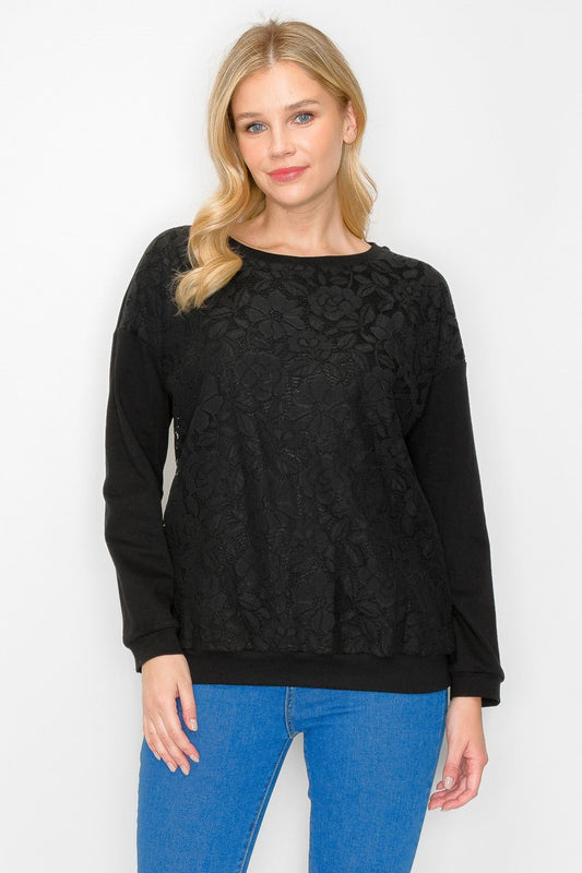 Ren Knit Lace Top - JOH APPAREL - Banebrook Collections