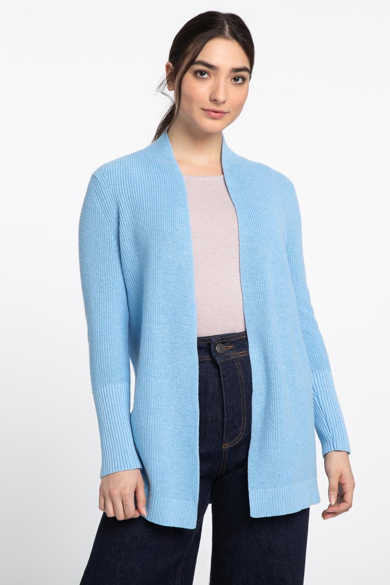 Rib Drape Cardigan - KINROSS CASHMERE - Banebrook Collections