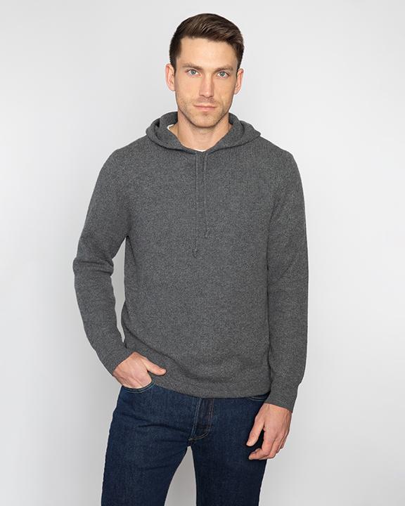 Rib Pullover Hoodie - KINROSS CASHMERE - Banebrook Collections