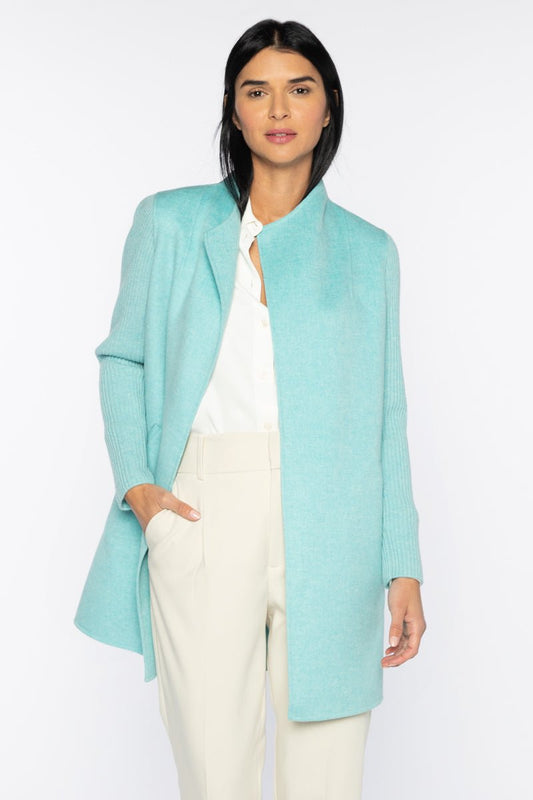 Rib Sleeve Coat - KINROSS CASHMERE - Banebrook Collections