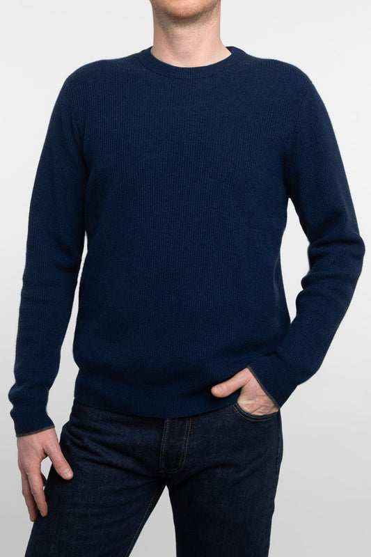 Rib Tipped Crew - KINROSS CASHMERE - Banebrook Collections