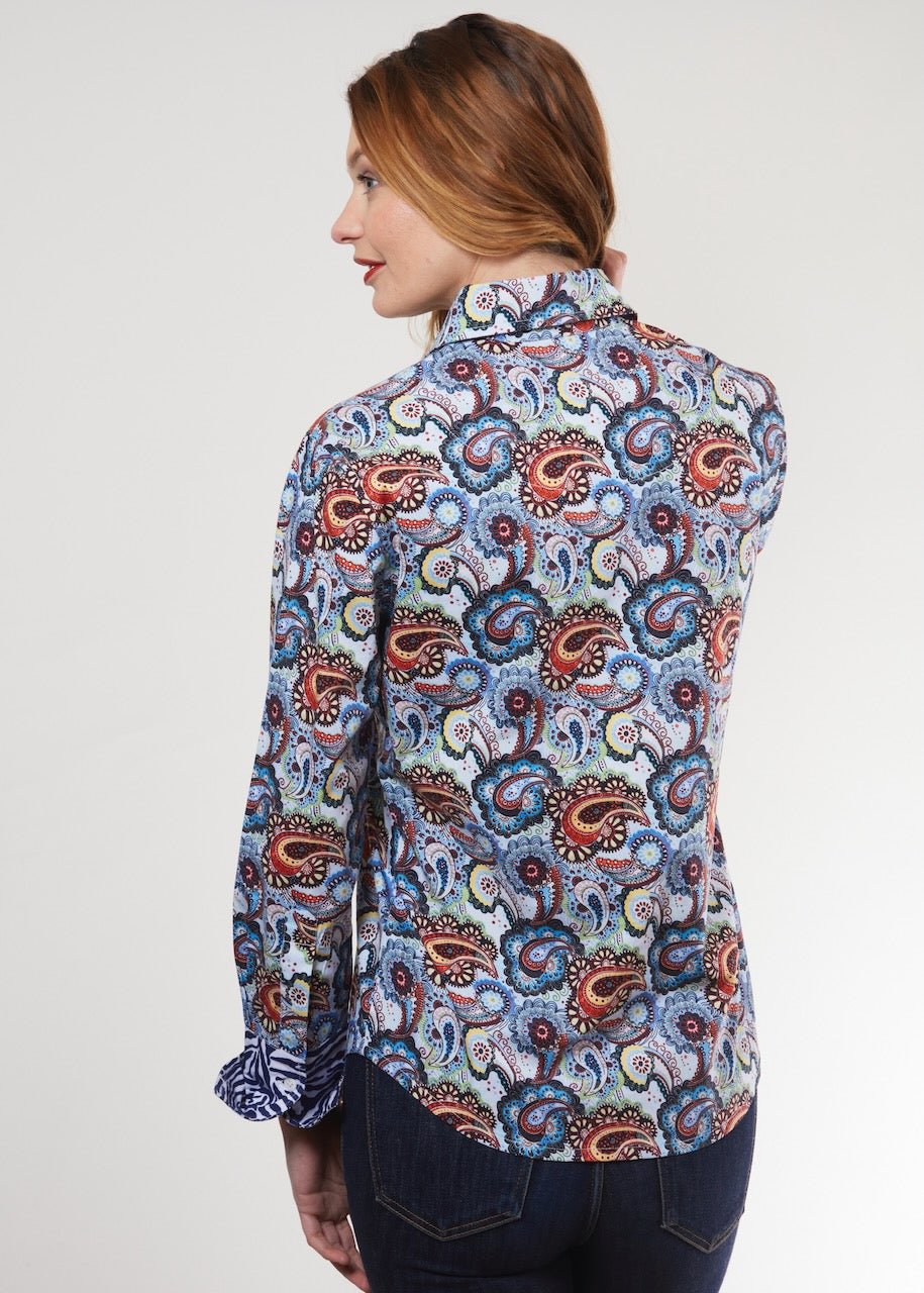 Rome Shirt Blue Paisley - DIZZY LIZZIE - Banebrook Collections