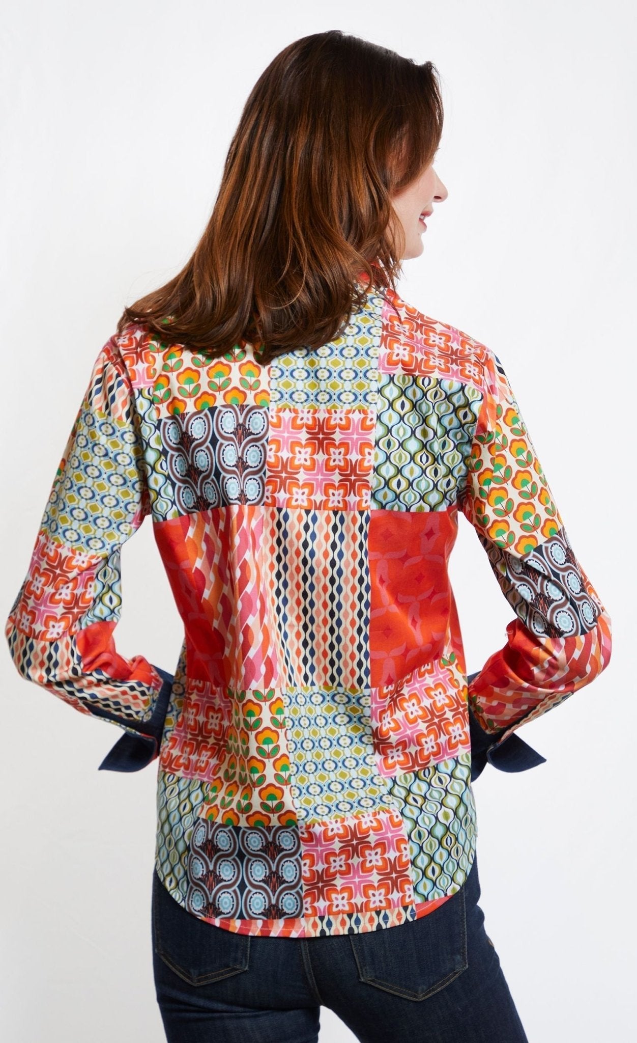 Rome Shirt Multi Patchwork Print - DIZZY LIZZIE - Banebrook Collections