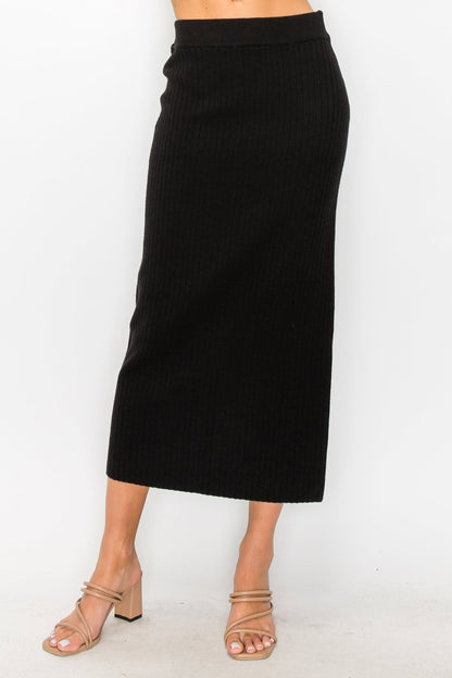 Salma Knitted Ribbed Skirt - JOH APPAREL - Banebrook Collections