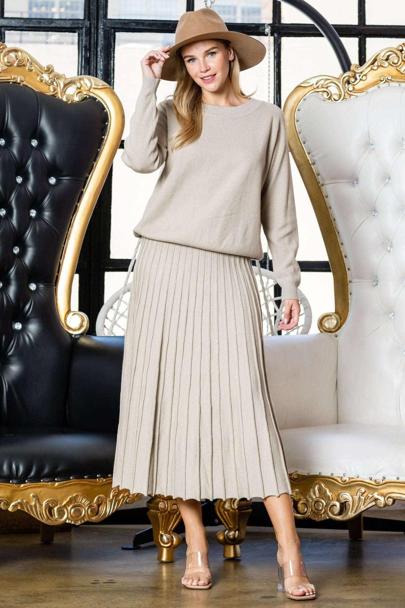 Sanaa Knitted Ribbed Skirt - JOH APPAREL - Banebrook Collections