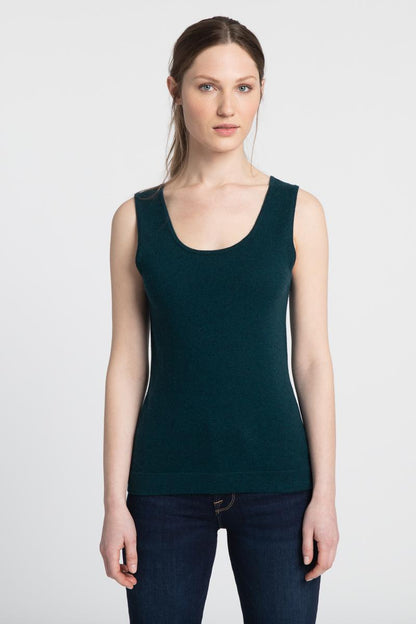 Scoop Neck Tank - KINROSS CASHMERE - Banebrook Collections