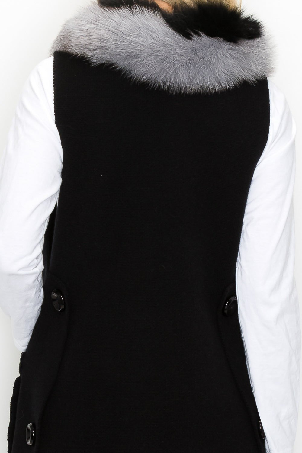 Selma Knitted Sweater Vest With Detachable Faux Fur - JOH APPAREL - Banebrook Collections