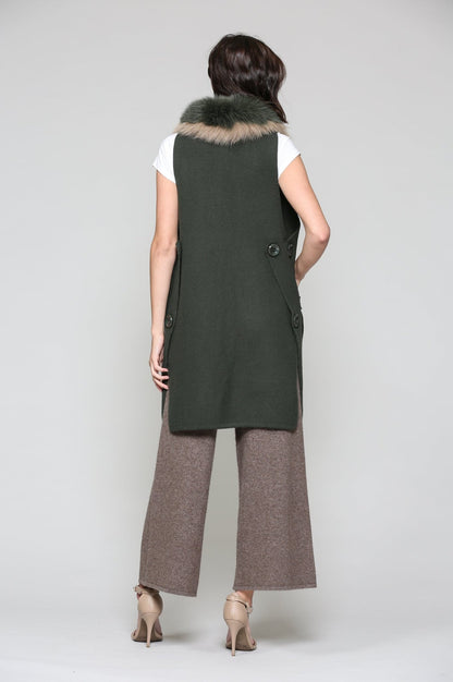 Selma Knitted Sweater Vest With Detachable Faux Fur - JOH APPAREL - Banebrook Collections