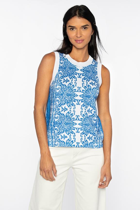 Sintra Print Tank - KINROSS CASHMERE - Banebrook Collections