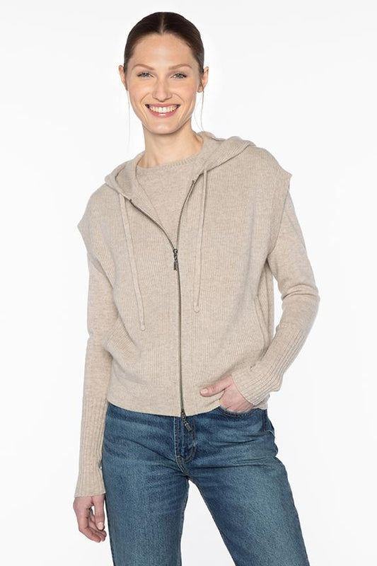 S/L Rib Zip Hoodie - KINROSS CASHMERE - Banebrook Collections