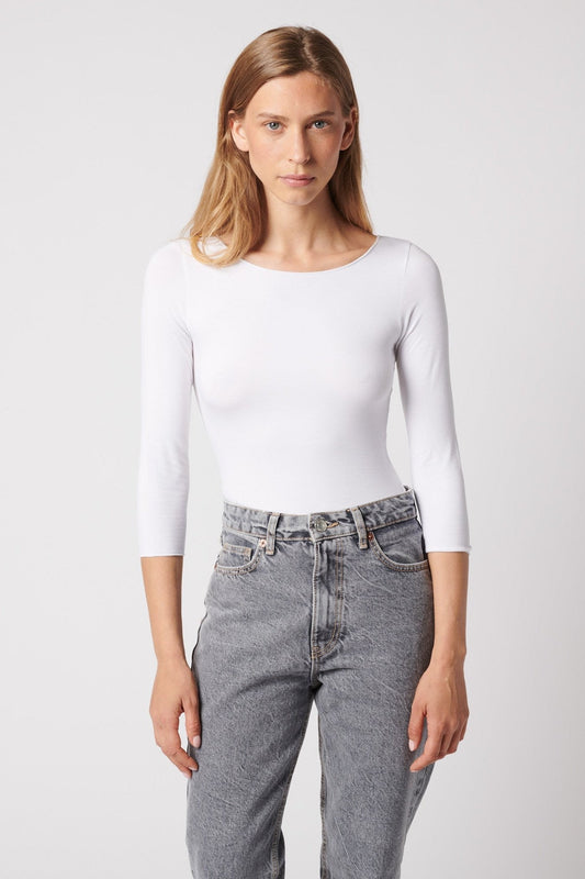 Soft Touch 3/4 Sleeve Merrow Edge Boatneck T-Shirt - MAJESTIC FILATURES - Banebrook Collections