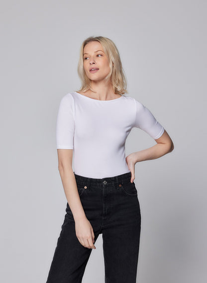 Soft Touch Elbow Sleeve Crewneck T-Shirt - MAJESTIC FILATURES - Banebrook Collections