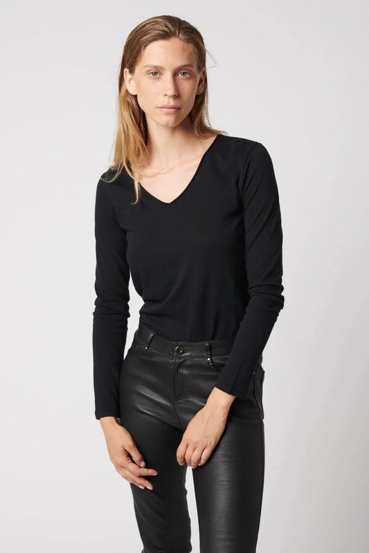 Soft Touch Long Sleeve V - Neck T-Shirt - MAJESTIC FILATURES - Banebrook Collections