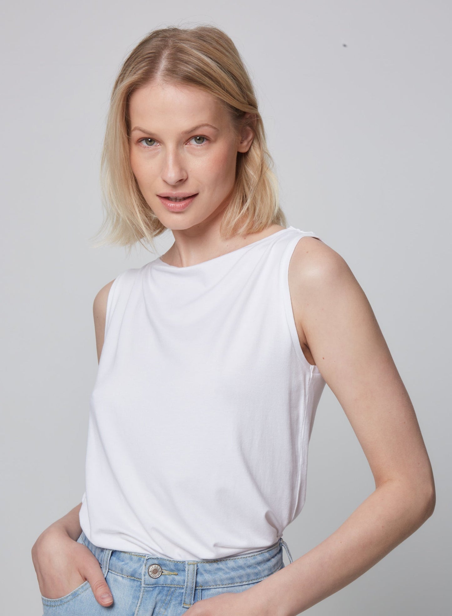 Soft Touch Semi Relaxed Boatneck Tank - MAJESTIC FILATURES - Banebrook Collections