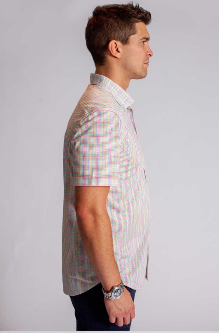 Spectrum Check Short Sleeve Tech Shirt - BUKI - Banebrook Collections