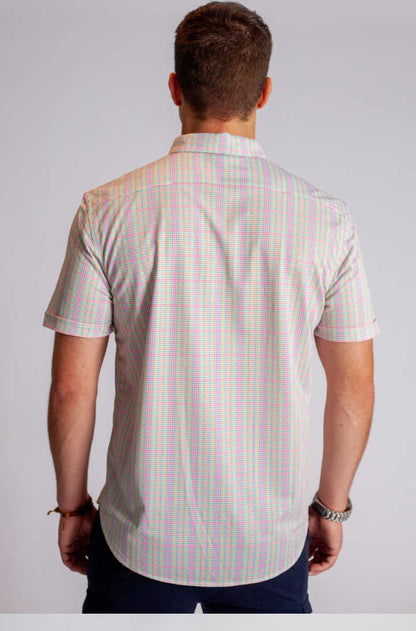 Spectrum Check Short Sleeve Tech Shirt - BUKI - Banebrook Collections