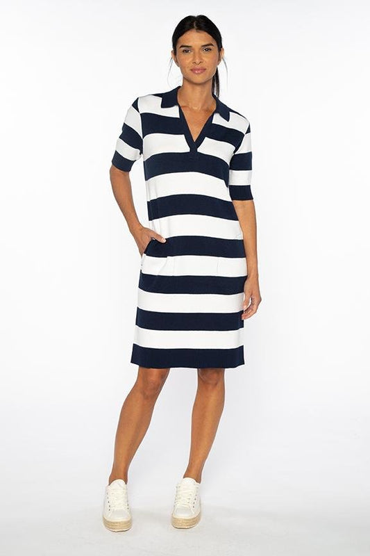 Splitneck Polo Dress - KINROSS CASHMERE - Banebrook Collections