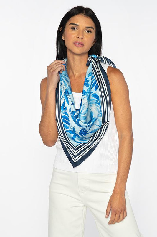 Tropical Floral Square Scarf - KINROSS CASHMERE - Banebrook Collections