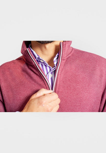 Voey Quarter Zip Sweatshirt Wine - BUKI - Banebrook Collections