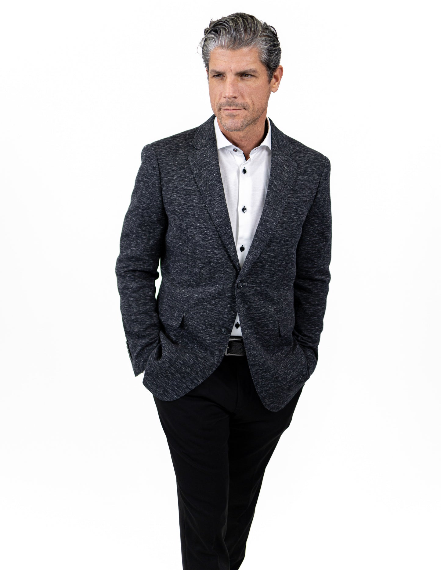 Weston Grey Cotton Knit Blazer