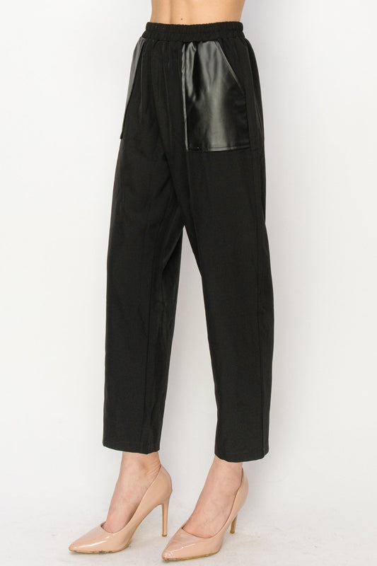 Willette Pant With Leather Pockets - JOH APPAREL - Banebrook Collections