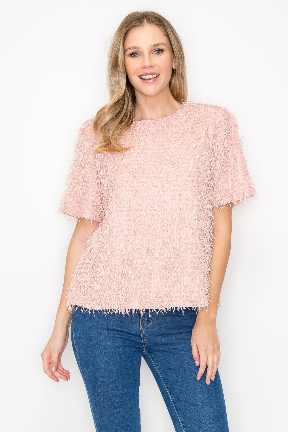 Winnae Sparkling Feathered Eyelash Top - JOH APPAREL - Banebrook Collections